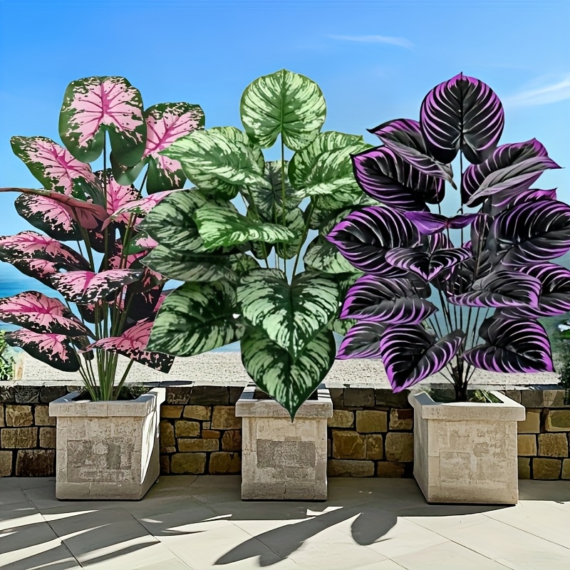 Monstera Adansonii - 3 ชิ้น 60 เซนติเมตรขนาดใหญ่พืชสีเขียวประดิษฐ์ชุดตกแต่งสวน 36 ใบจําลองบอนไซกระถางตกแต่งบ้านห้องงานแต่งงาน