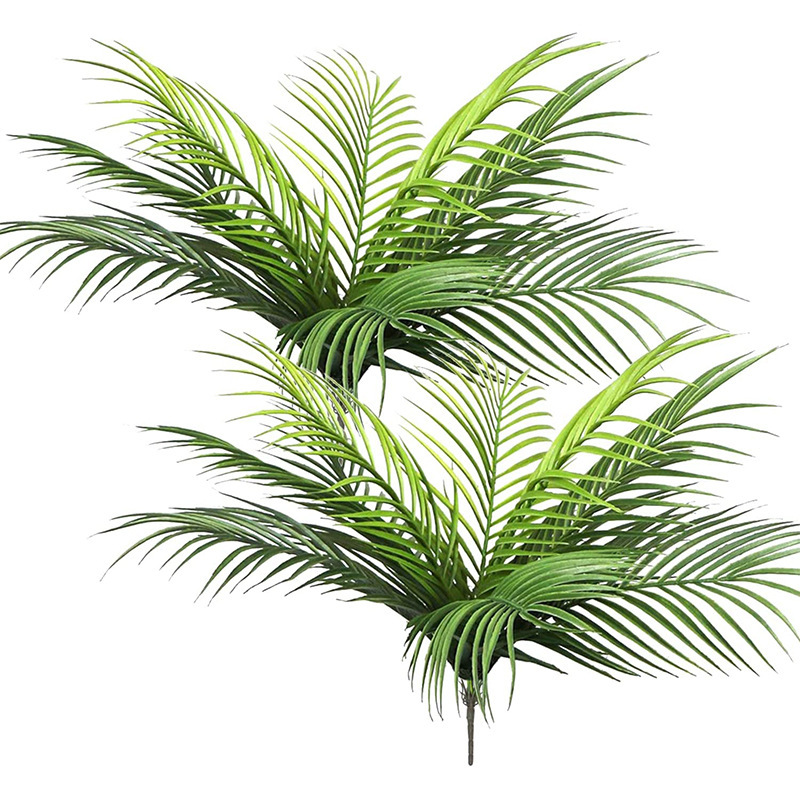 Monstera Adansonii - 20.47in 9 ใบประดิษฐ์พืชเขตร้อนปลอมปาล์มสาขาสีเขียวใบสําหรับ Home Garden Office