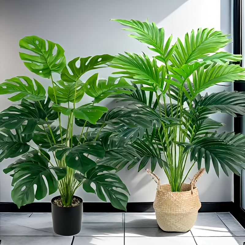2 ชิ้นสีเขียว 24 ใบพืชปาล์มประ - Monstera Adansonii บทวิจารณ์และราคา